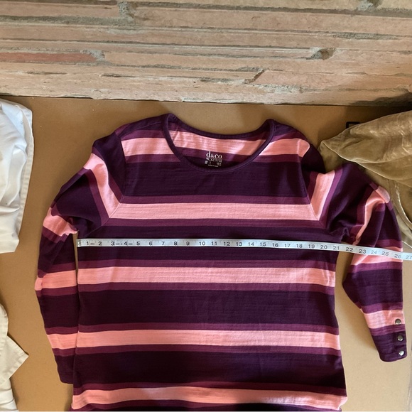 D&Co. Striped Cotton Long Sleeved Top Large - Picture 4 of 6